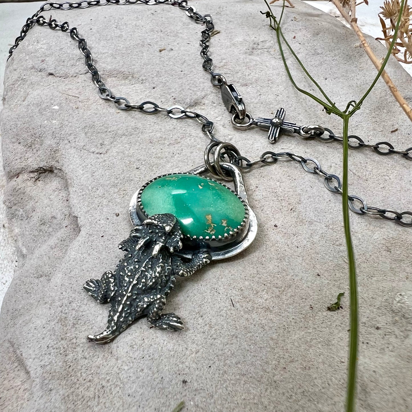 Turquoise Horned Toad Necklace
