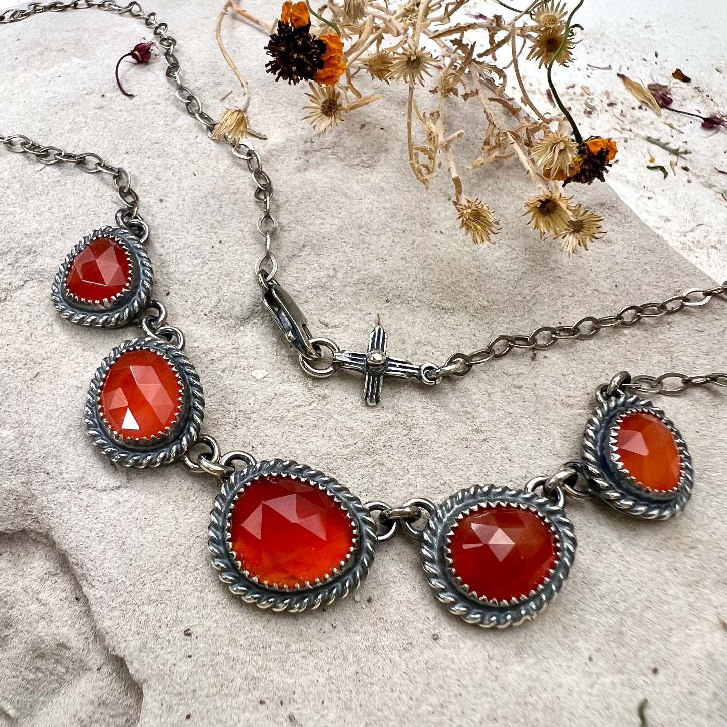 Linked Carnelian Necklace