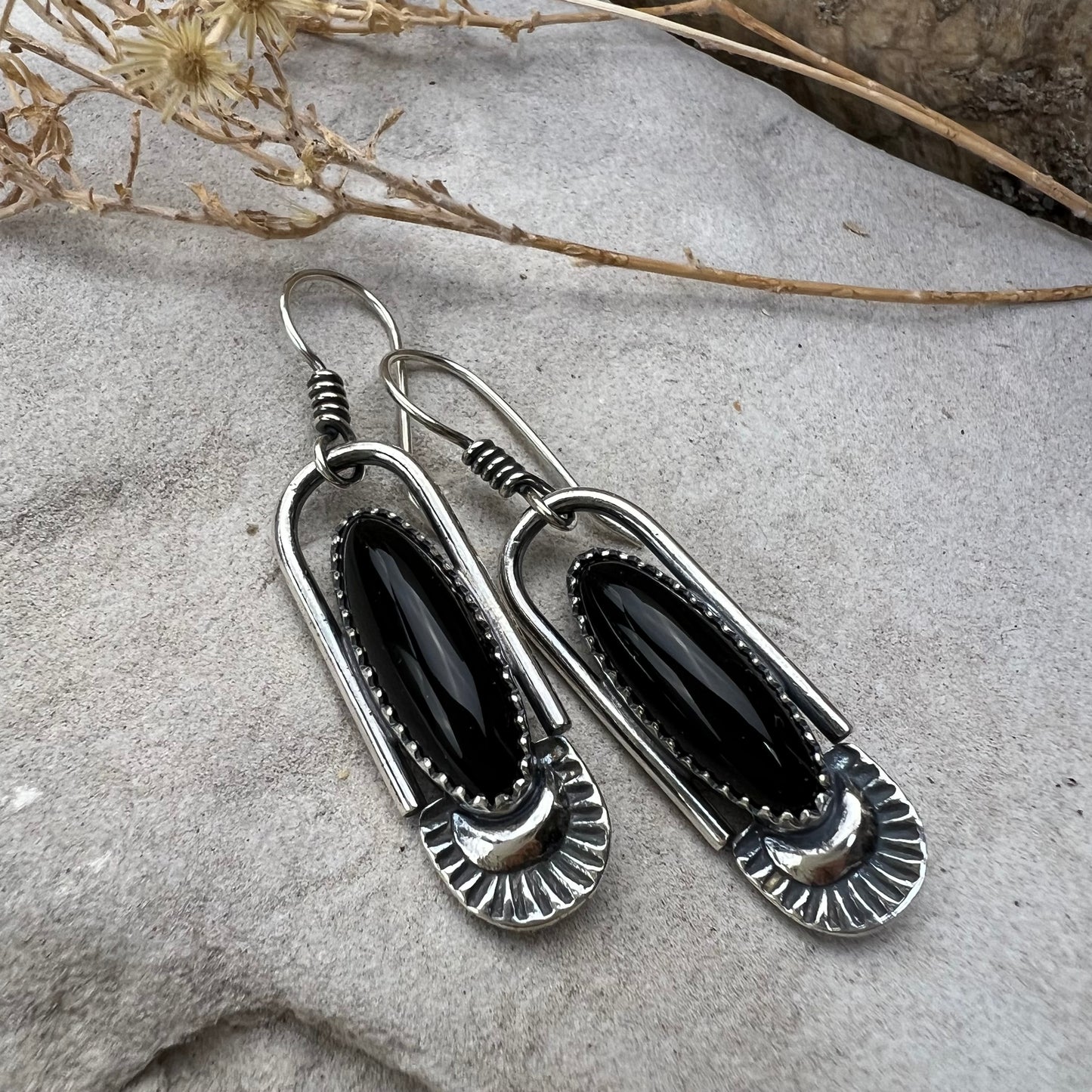 Black Onyx Drop Earrings