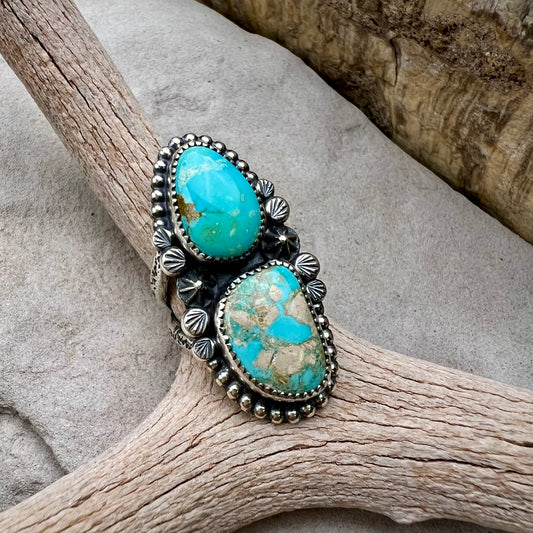 Double Turquoise Statement Ring