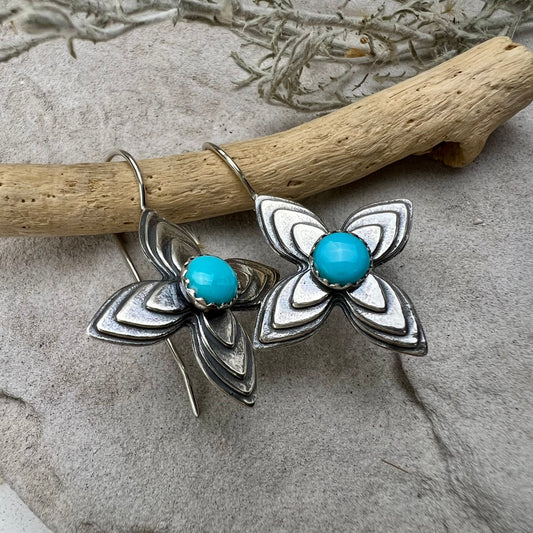 Turquoise Flower Earrings