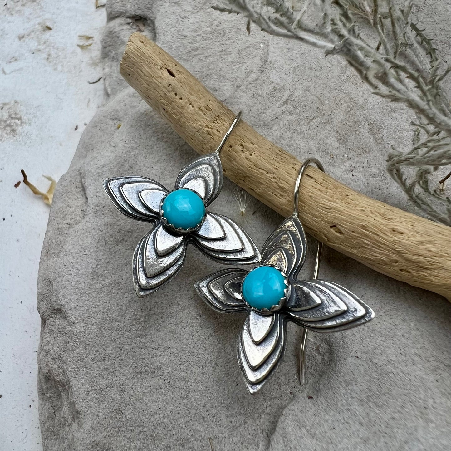 Turquoise Flower Earrings