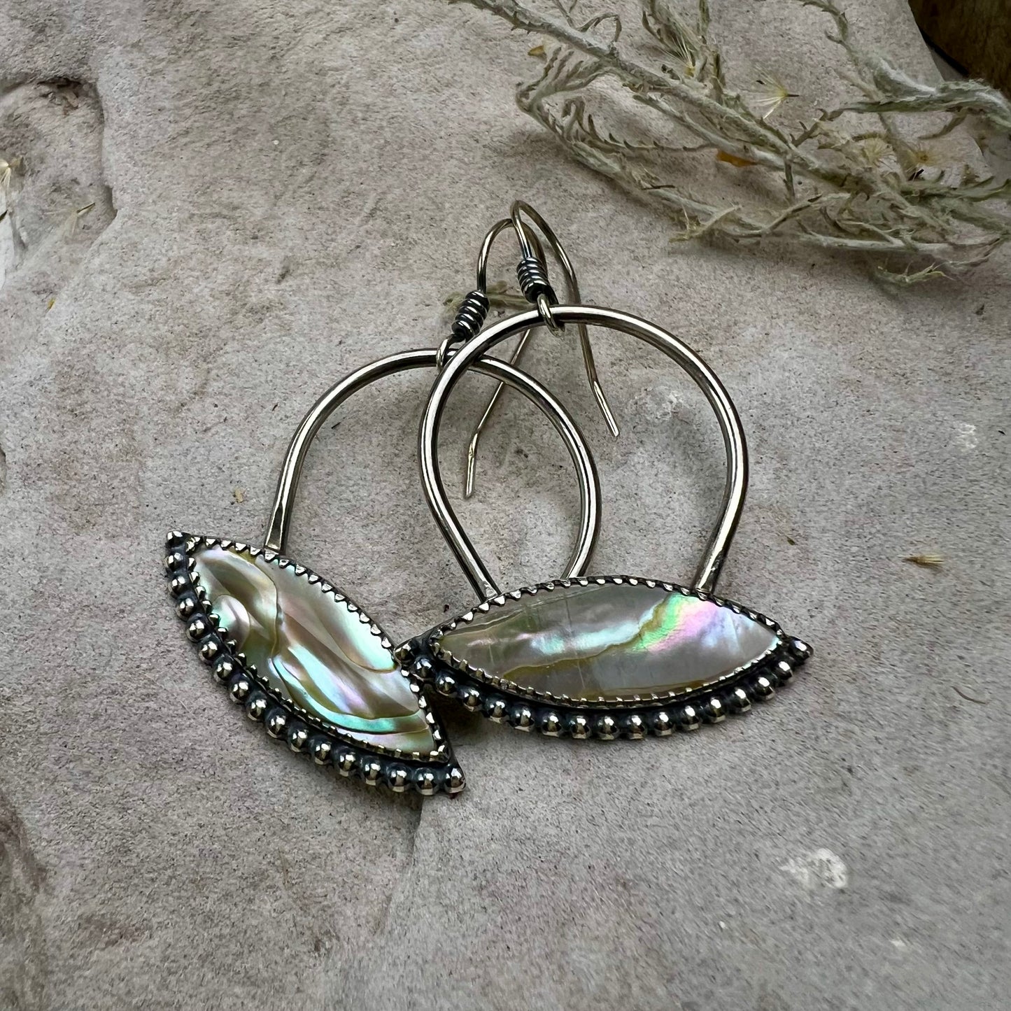 Abalone Shell Hoop Earrings
