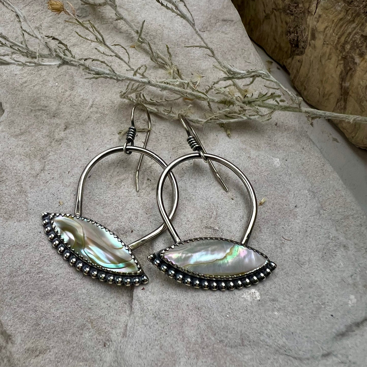 Abalone Shell Hoop Earrings