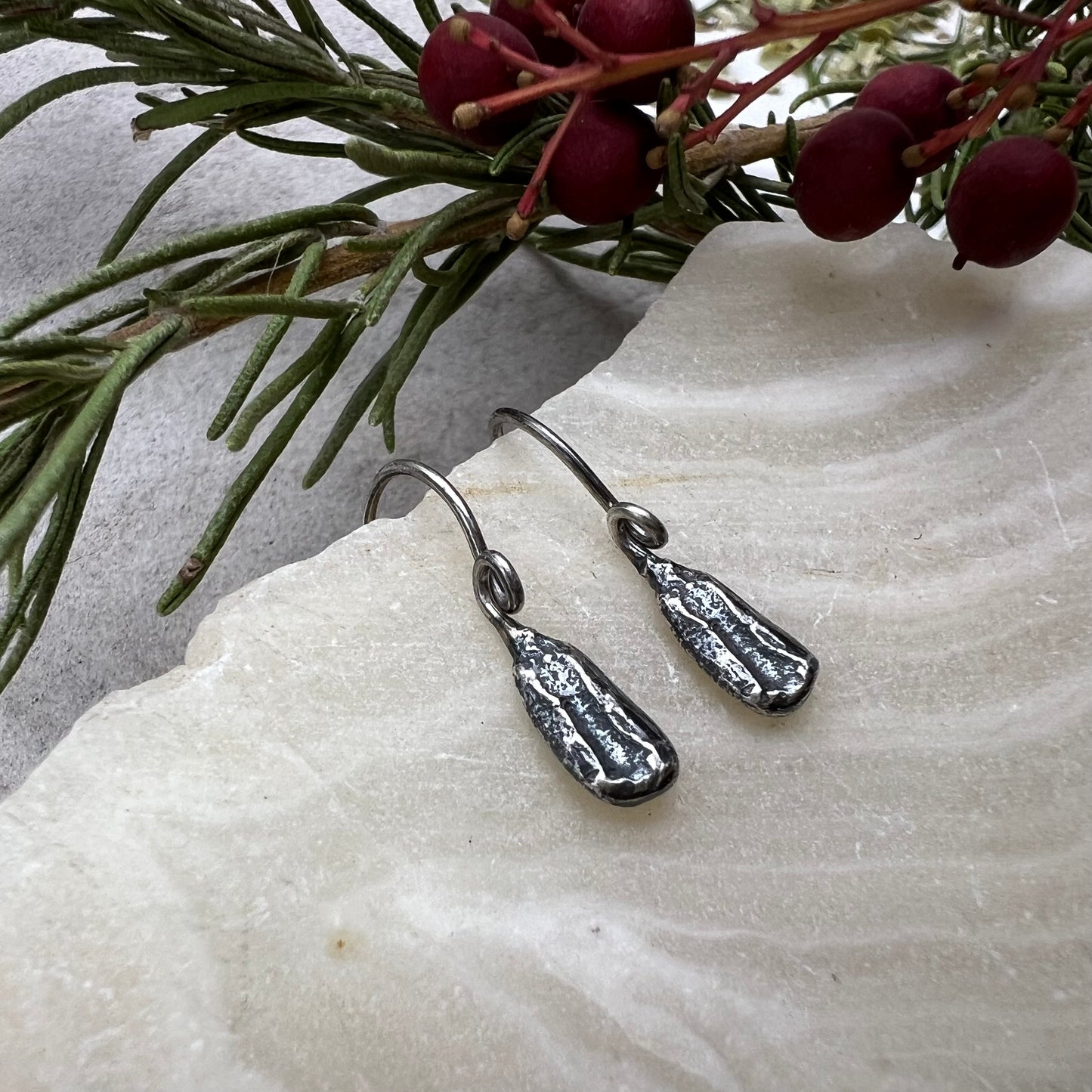 Sunflower Seed Kernel Earrings