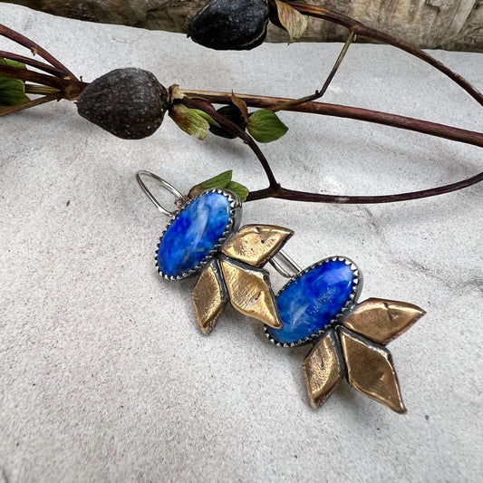 Lapis Agave Earrings - Meltdown Studio Jewelry