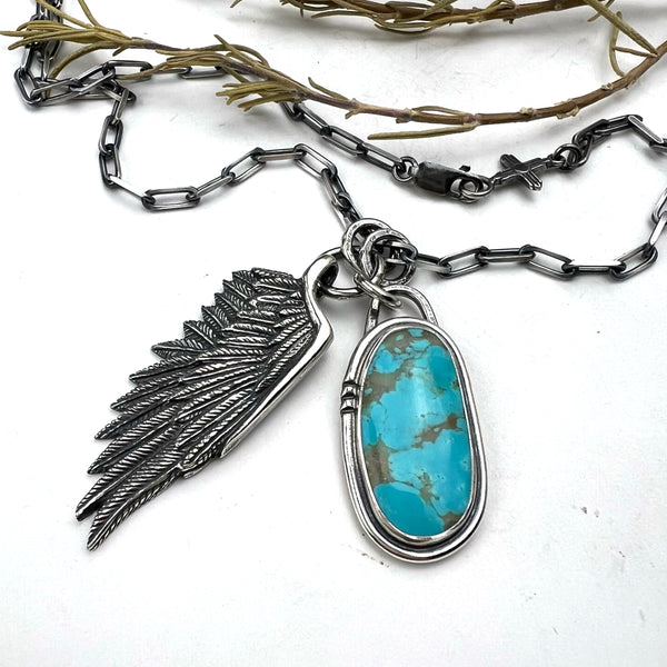 Turquoise Wing Talisman Necklace
