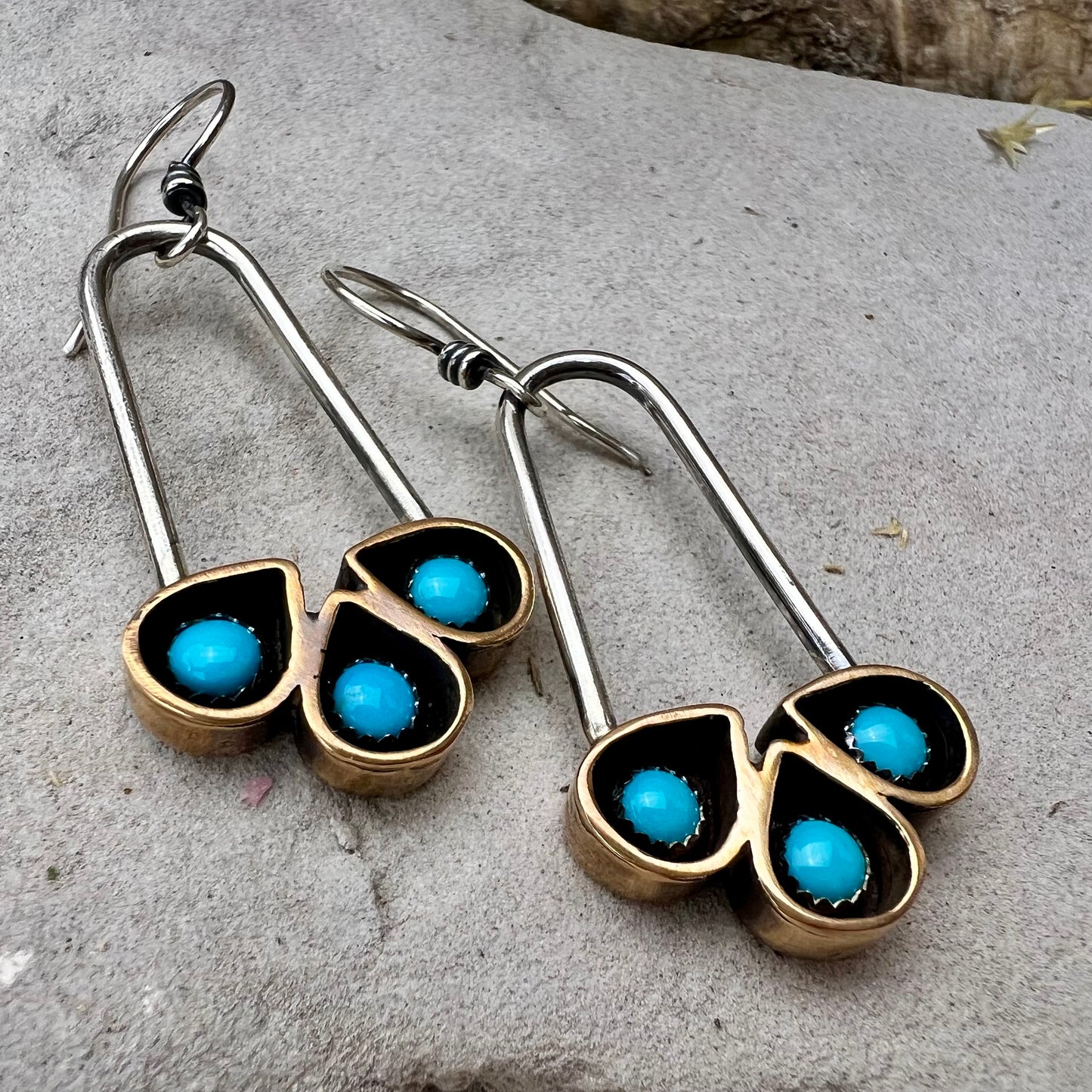 Turquoise Shadowbox Hoops