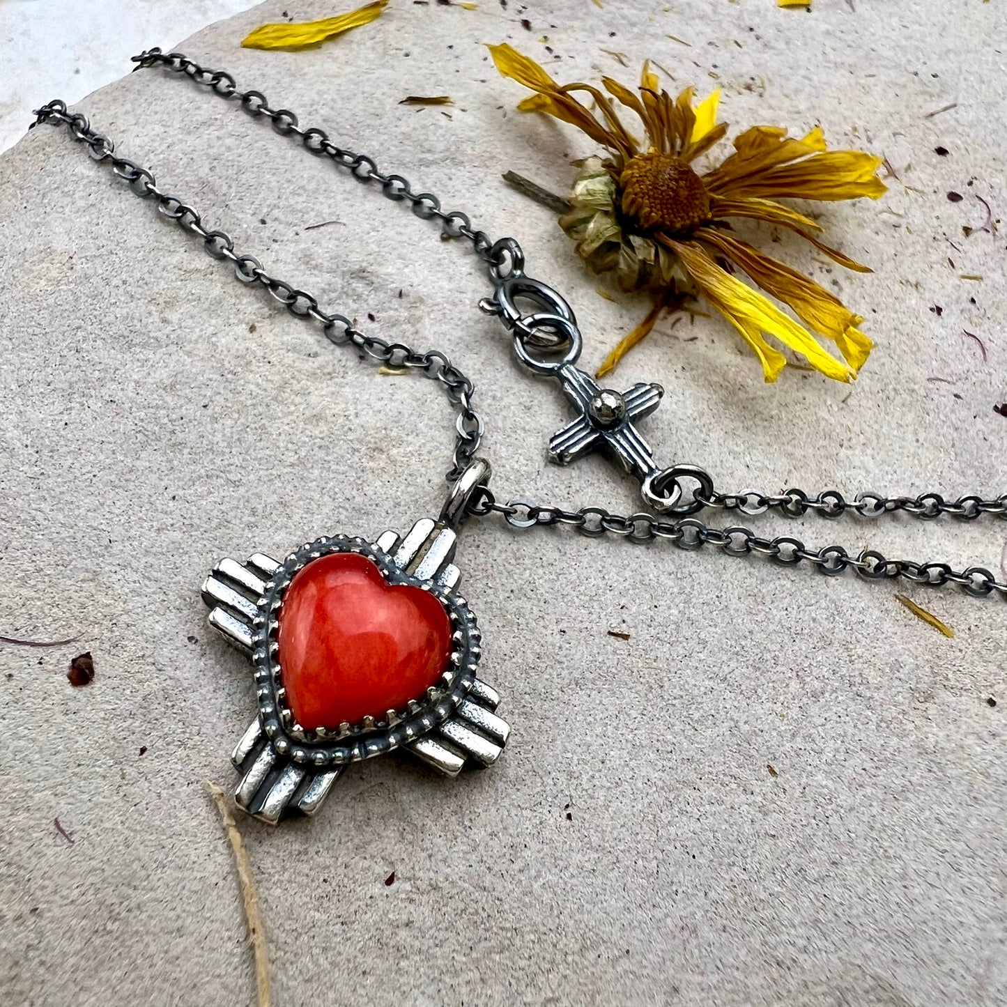 Spiny Oyster Heart Zia Necklace