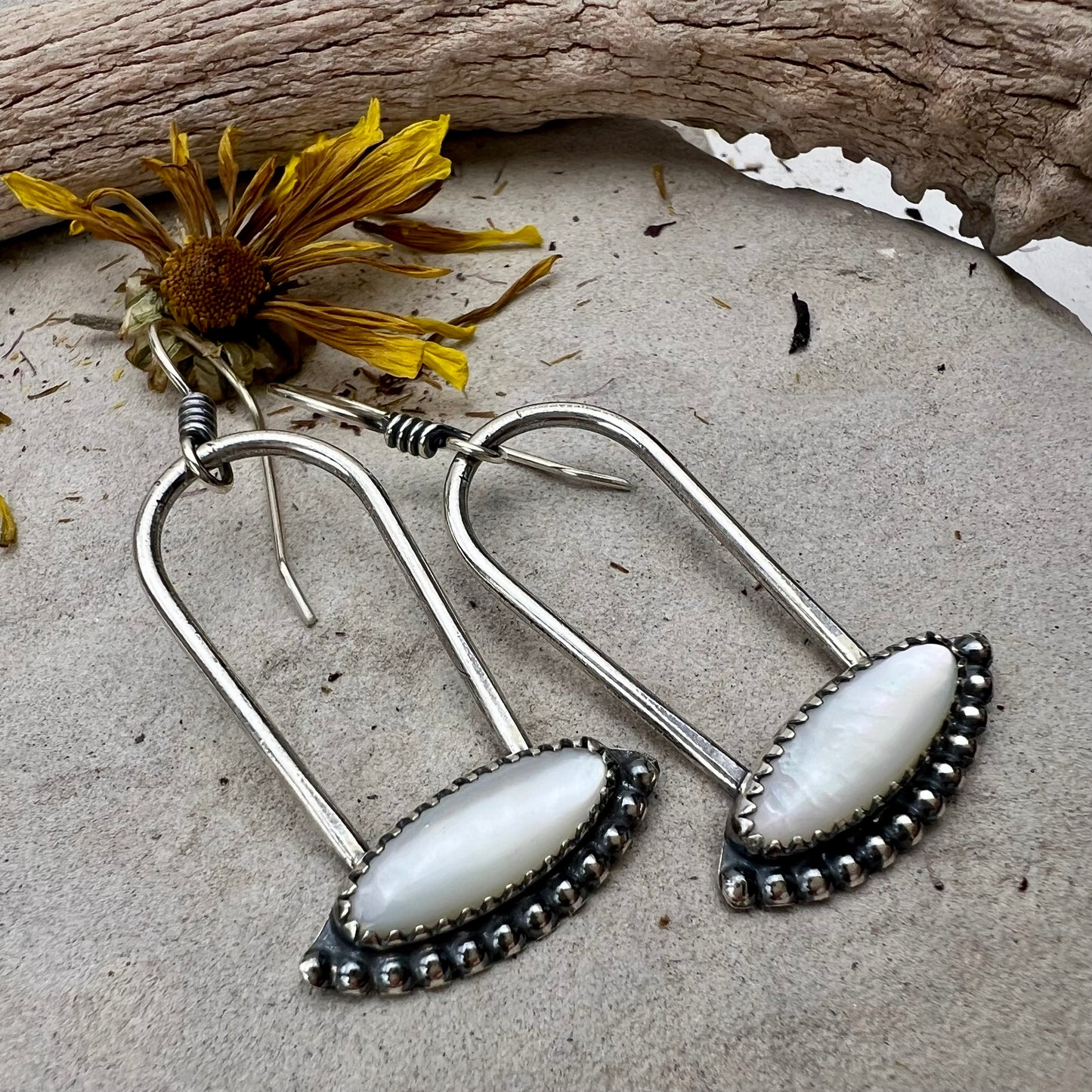 Mother of Pearl Hoop Earrings