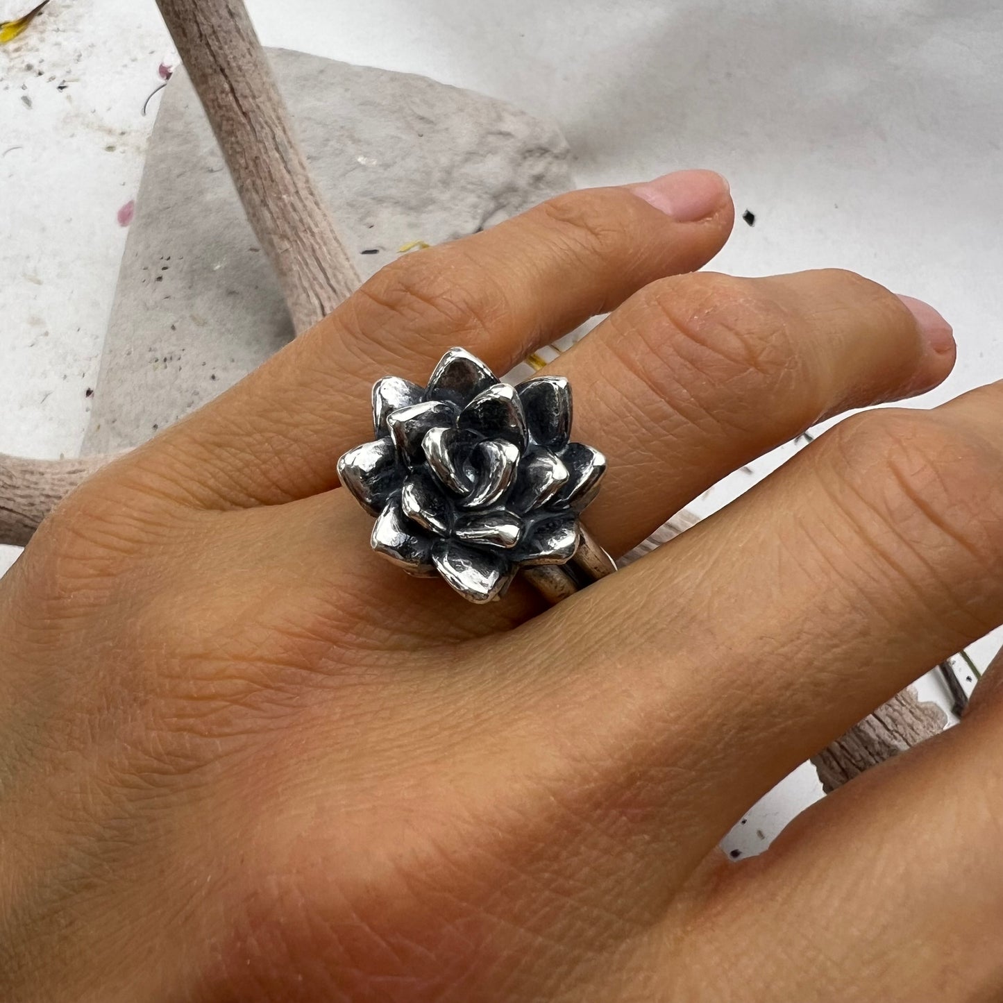 Sterling Silver Succulent Ring