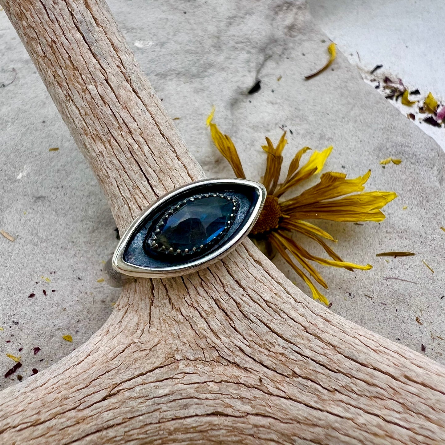 Labradorite Shadowbox Ring