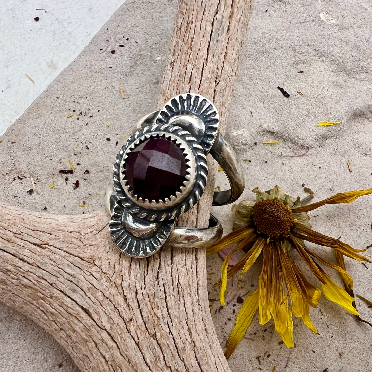 Rose Cut Ruby Ring