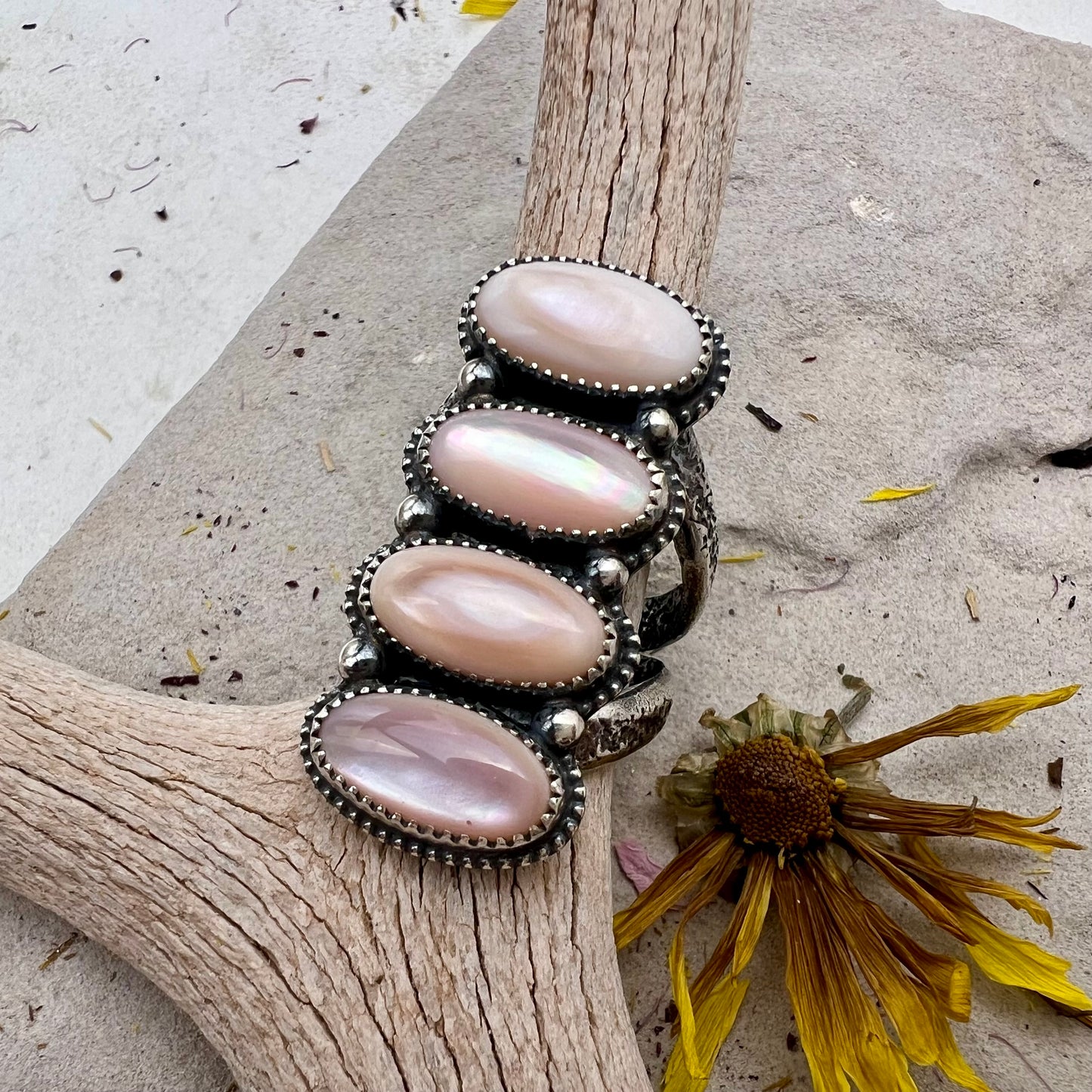 Mother of Pearl Statement Ring