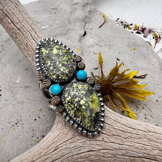 Double Ocean Jasper Statement Ring