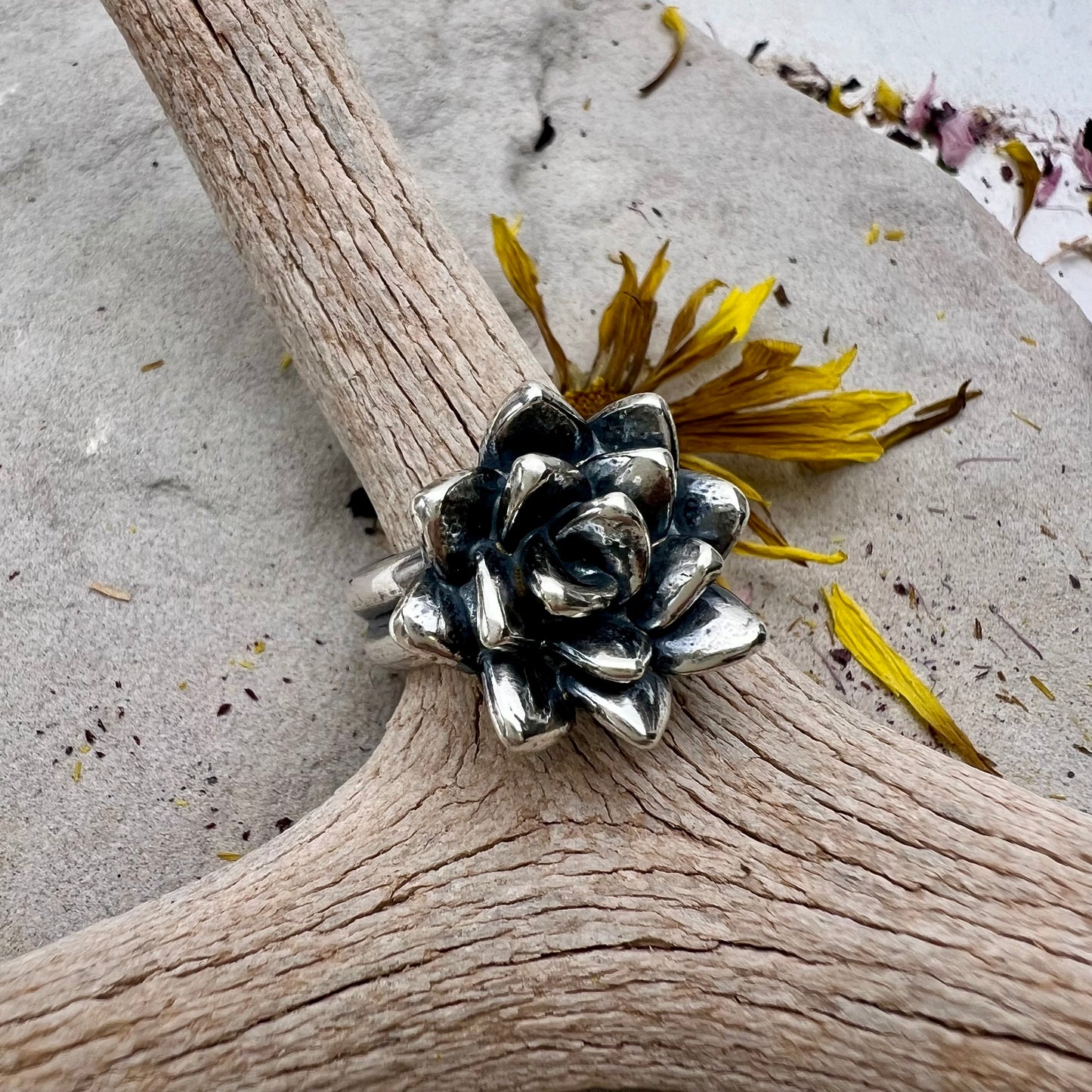 Sterling Silver Succulent Ring