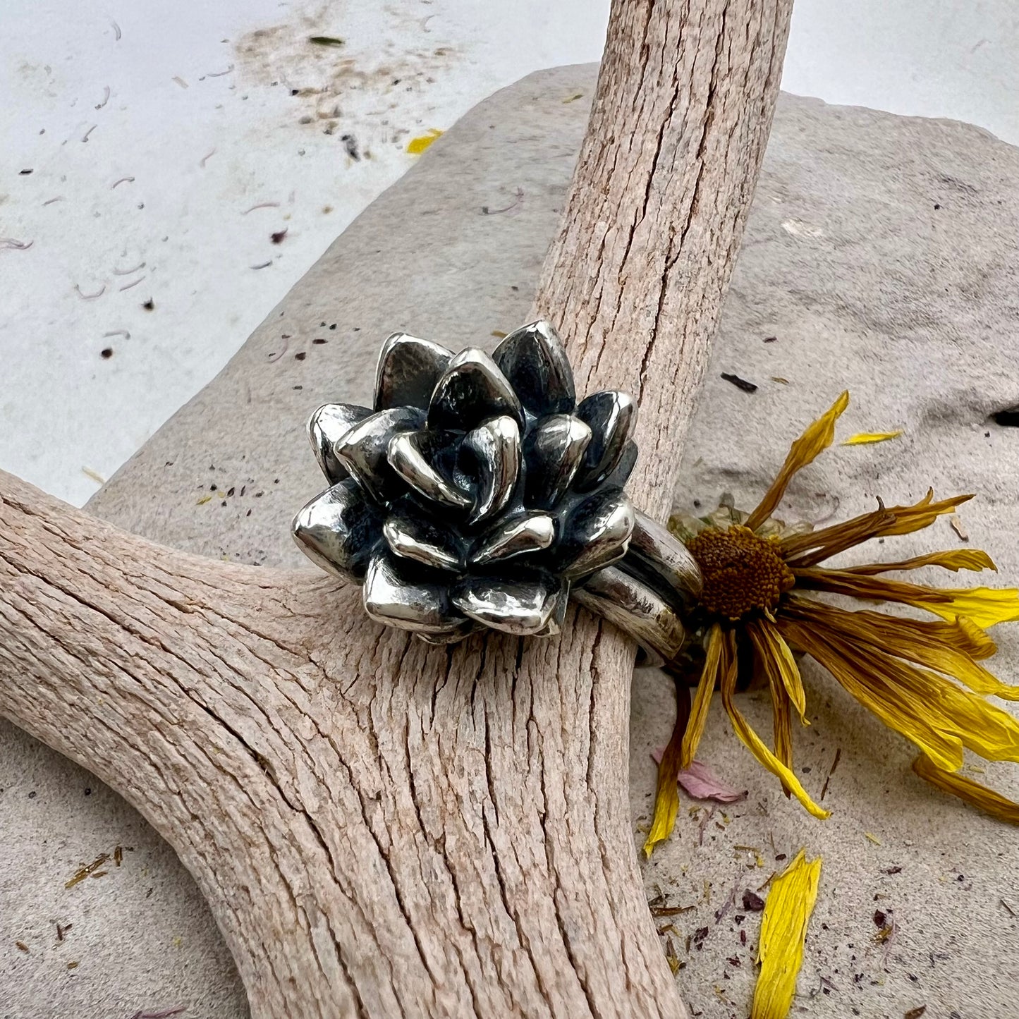 Sterling Silver Succulent Ring