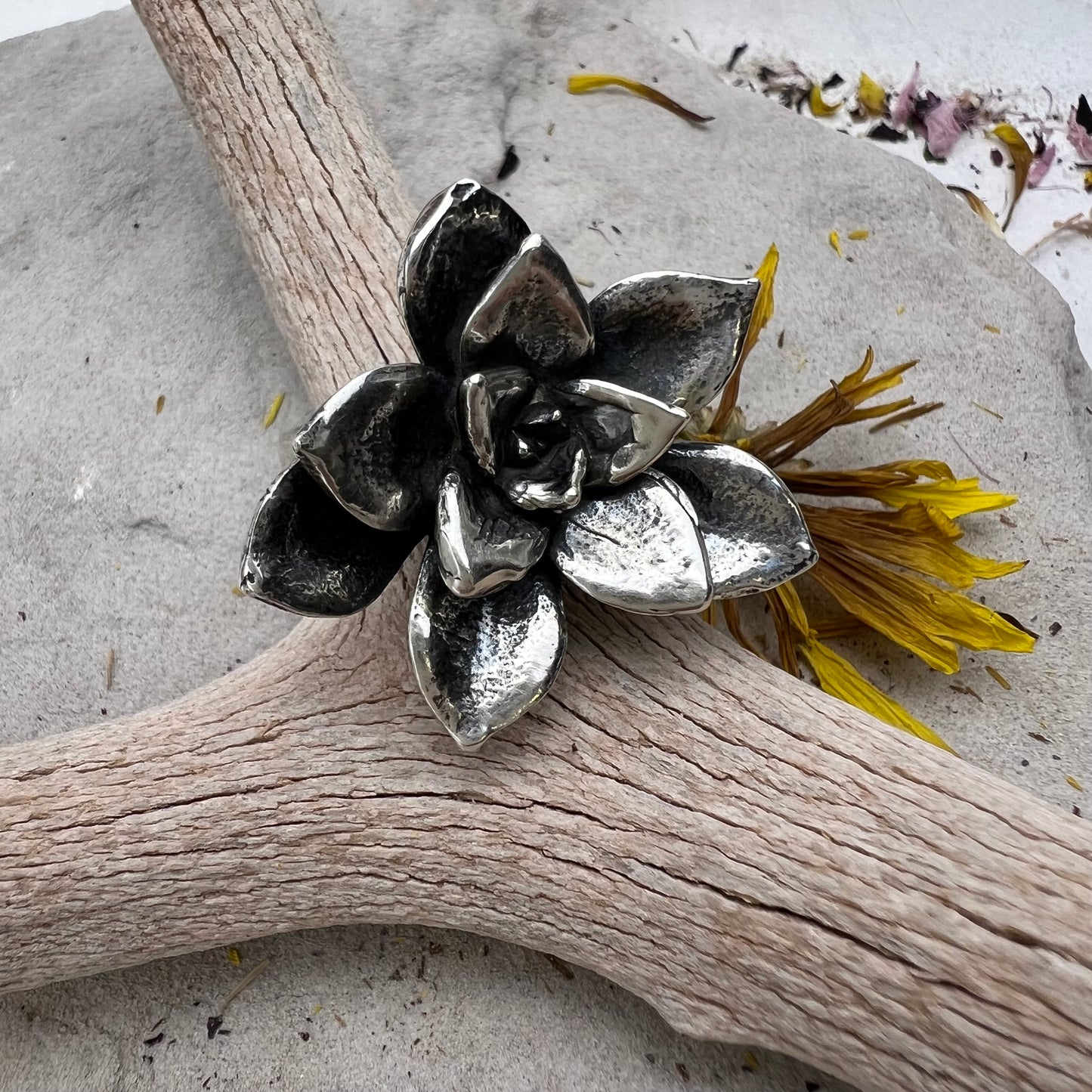 Sterling Silver Succulent Ring