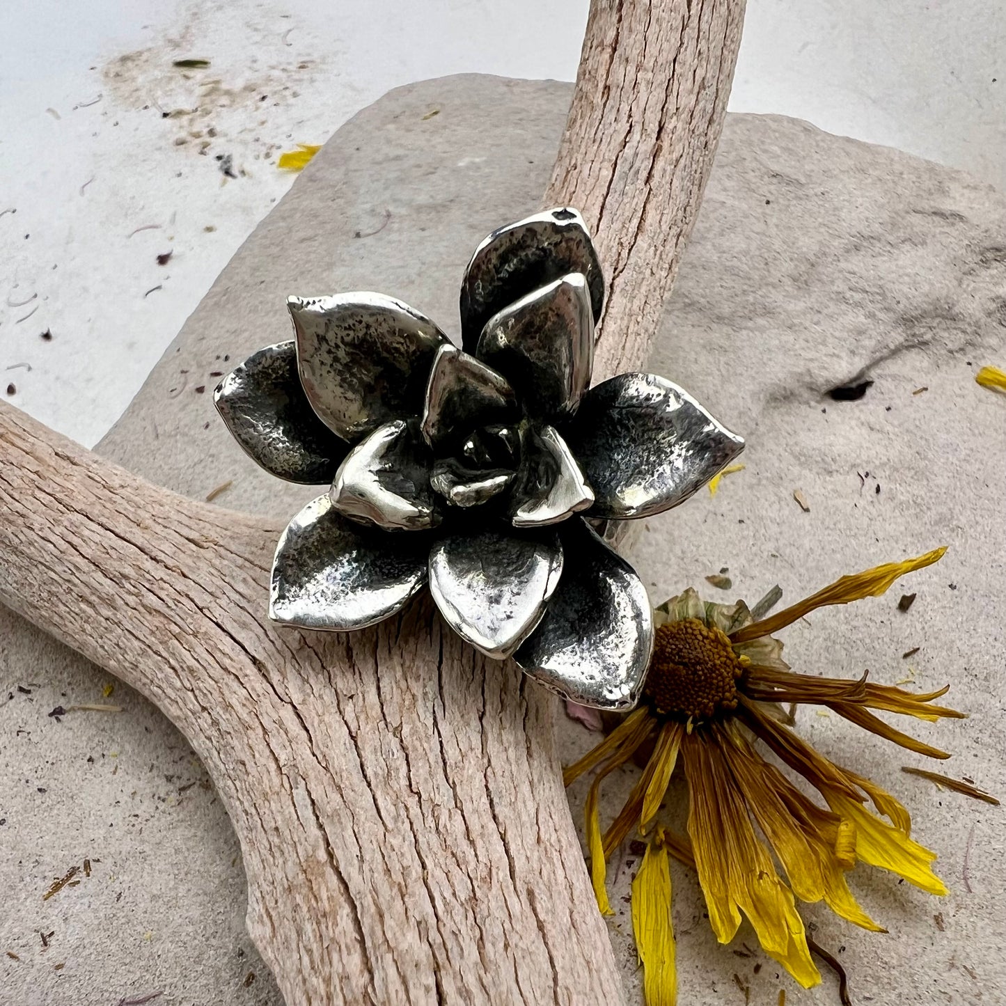 Sterling Silver Succulent Ring