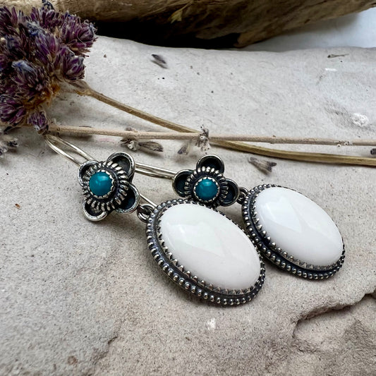 White Jasper Drop Earrings