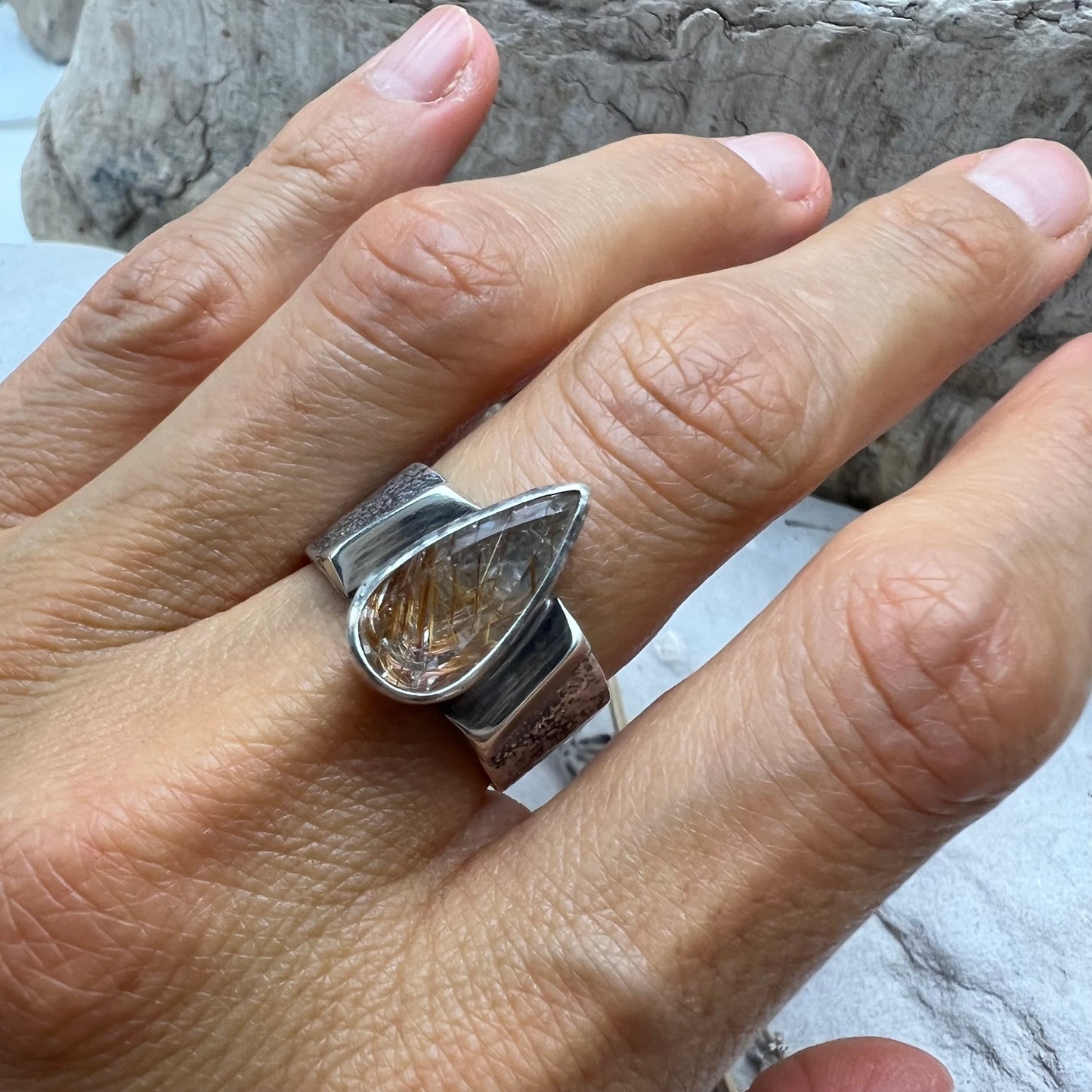Rutilated Quartz Ring