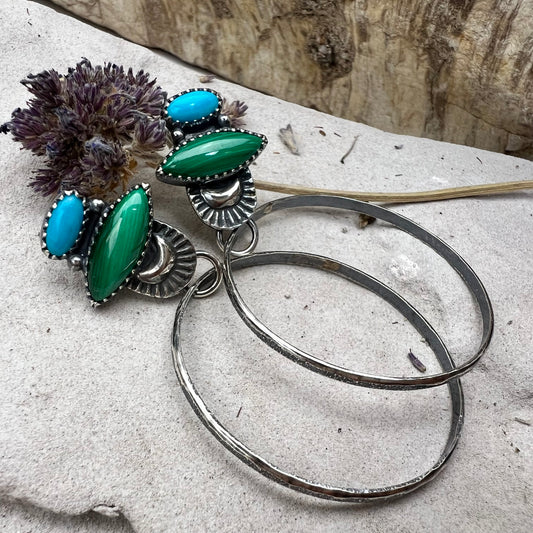 Turquoise Statement Hoops