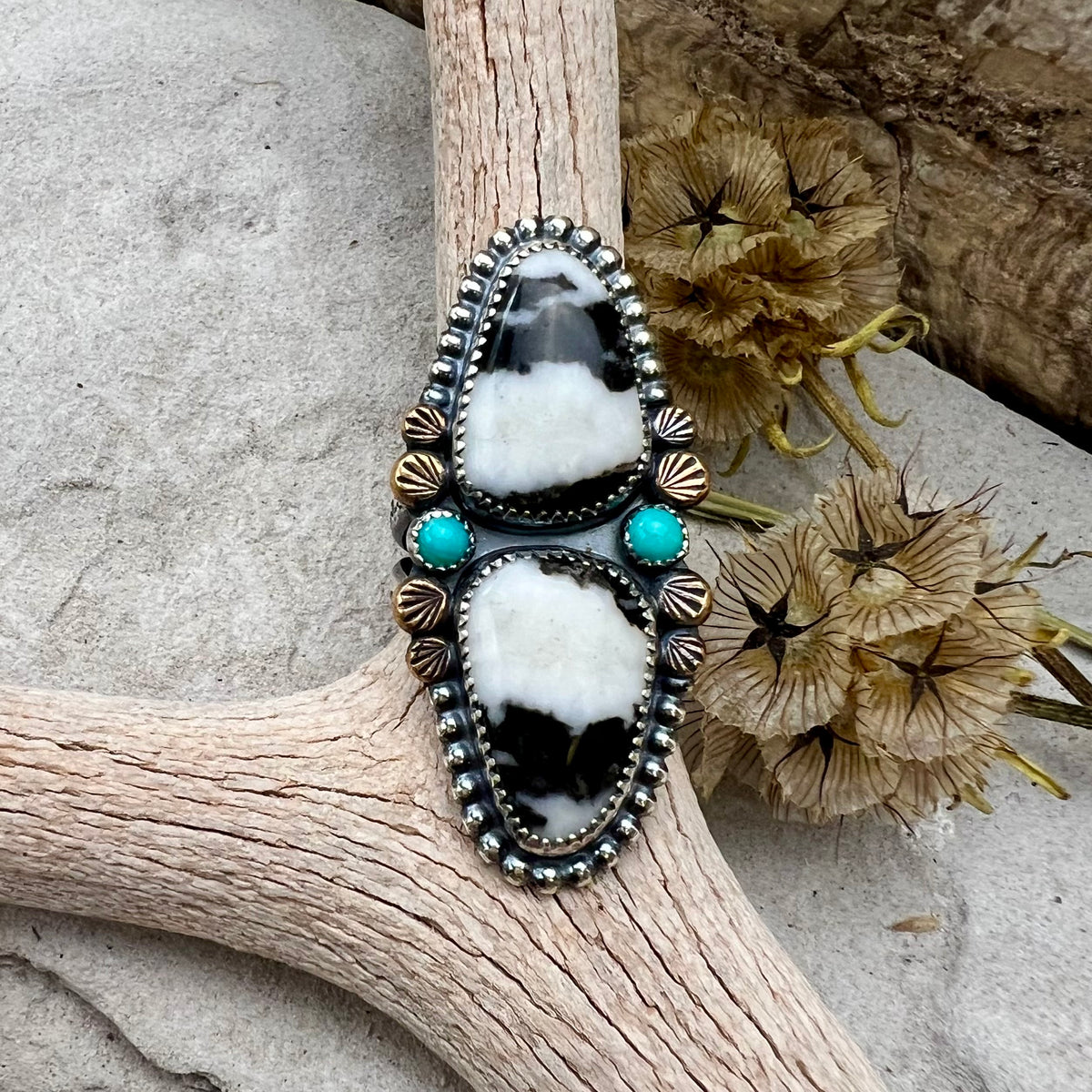 Zebra Jasper Statement Ring