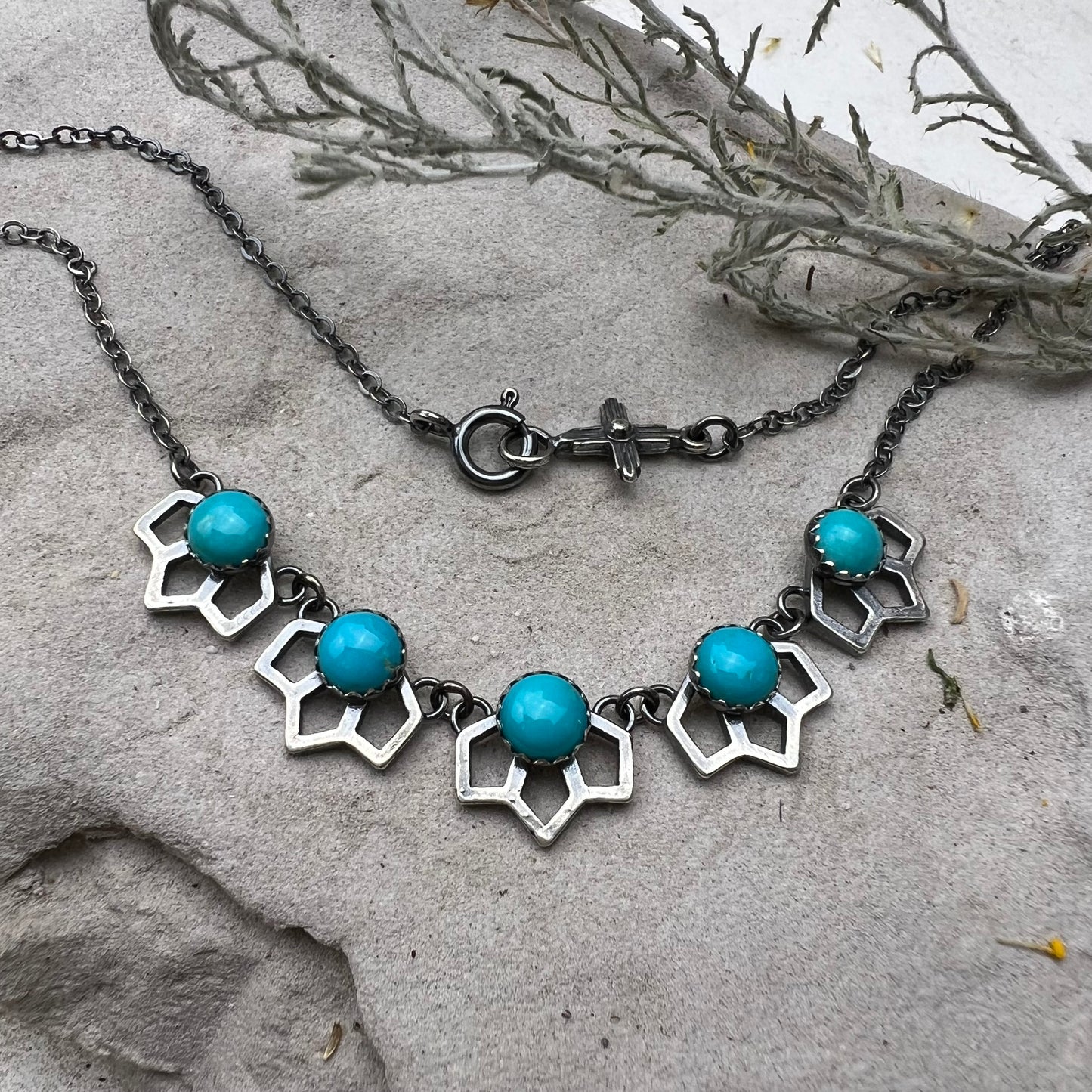 Linked Turquoise Sage Necklace