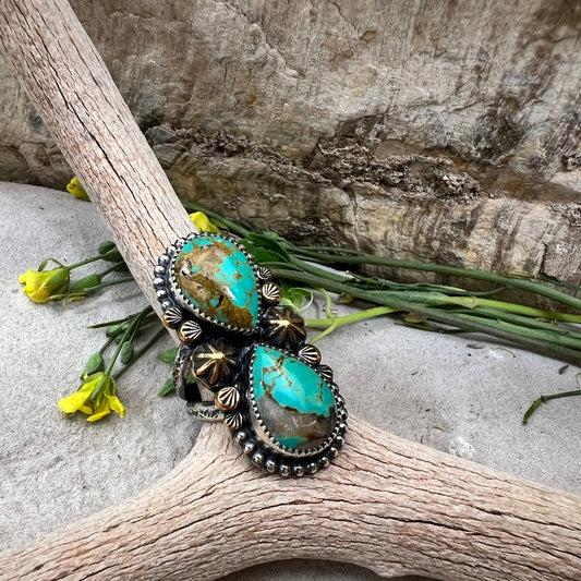 Double Turquoise Statement Ring