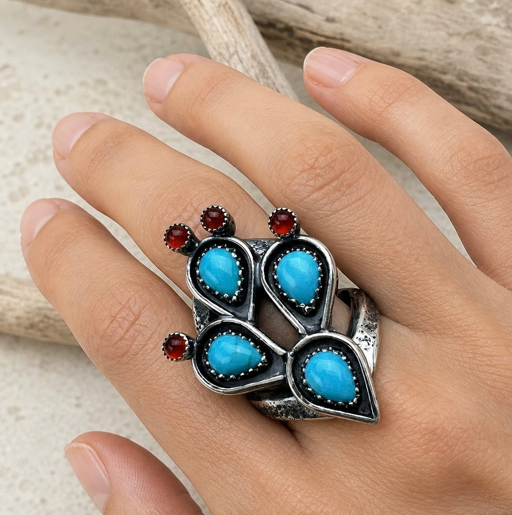 Turquoise Cactus Ring