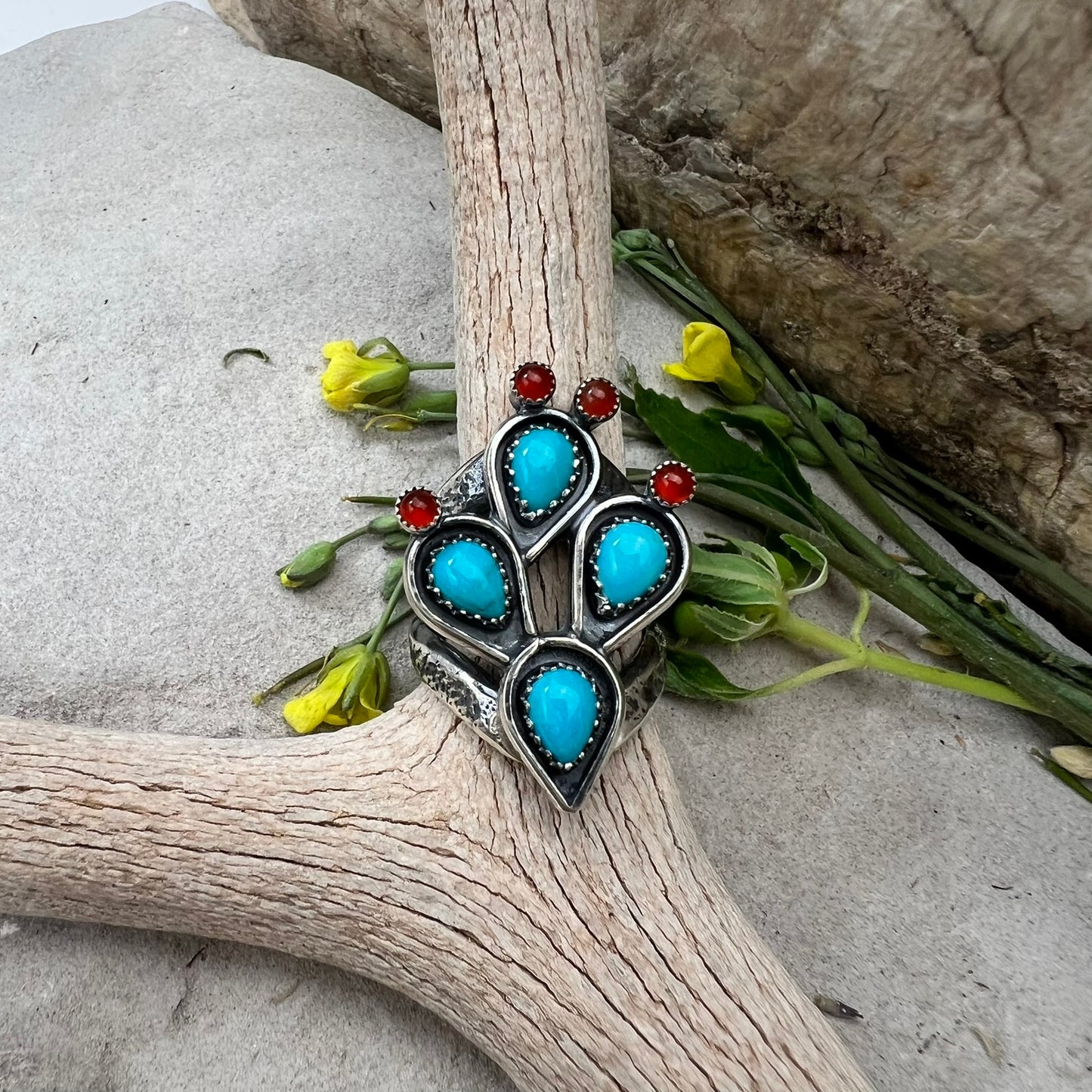 Turquoise Cactus Ring
