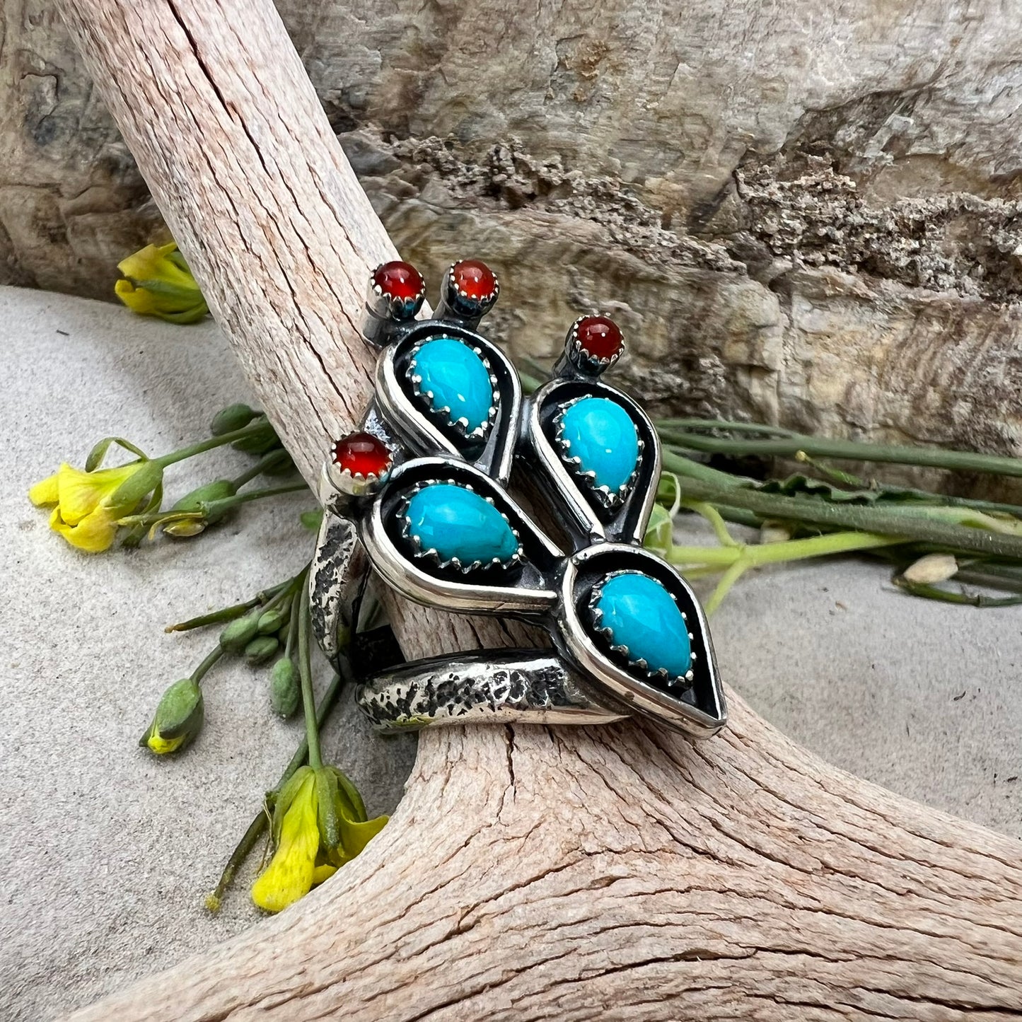 Turquoise Cactus Ring