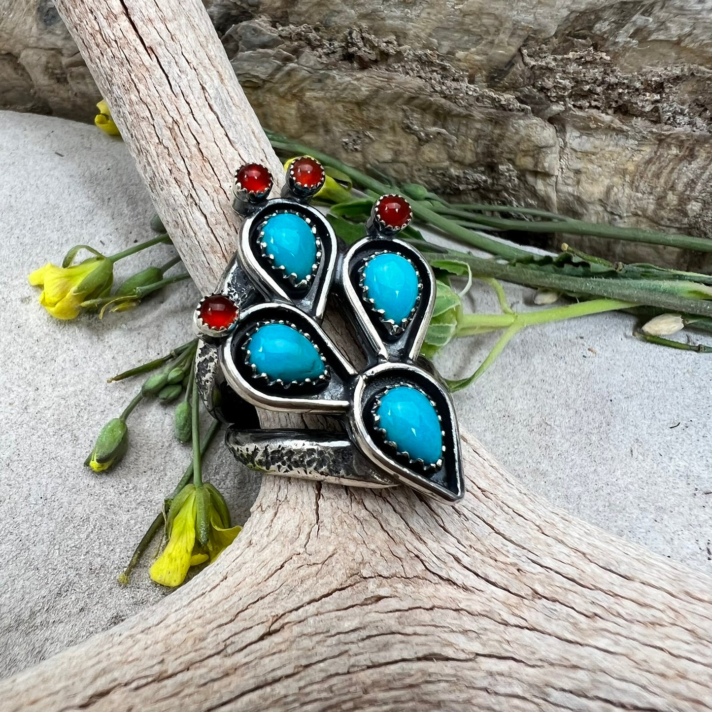 Turquoise Cactus Ring