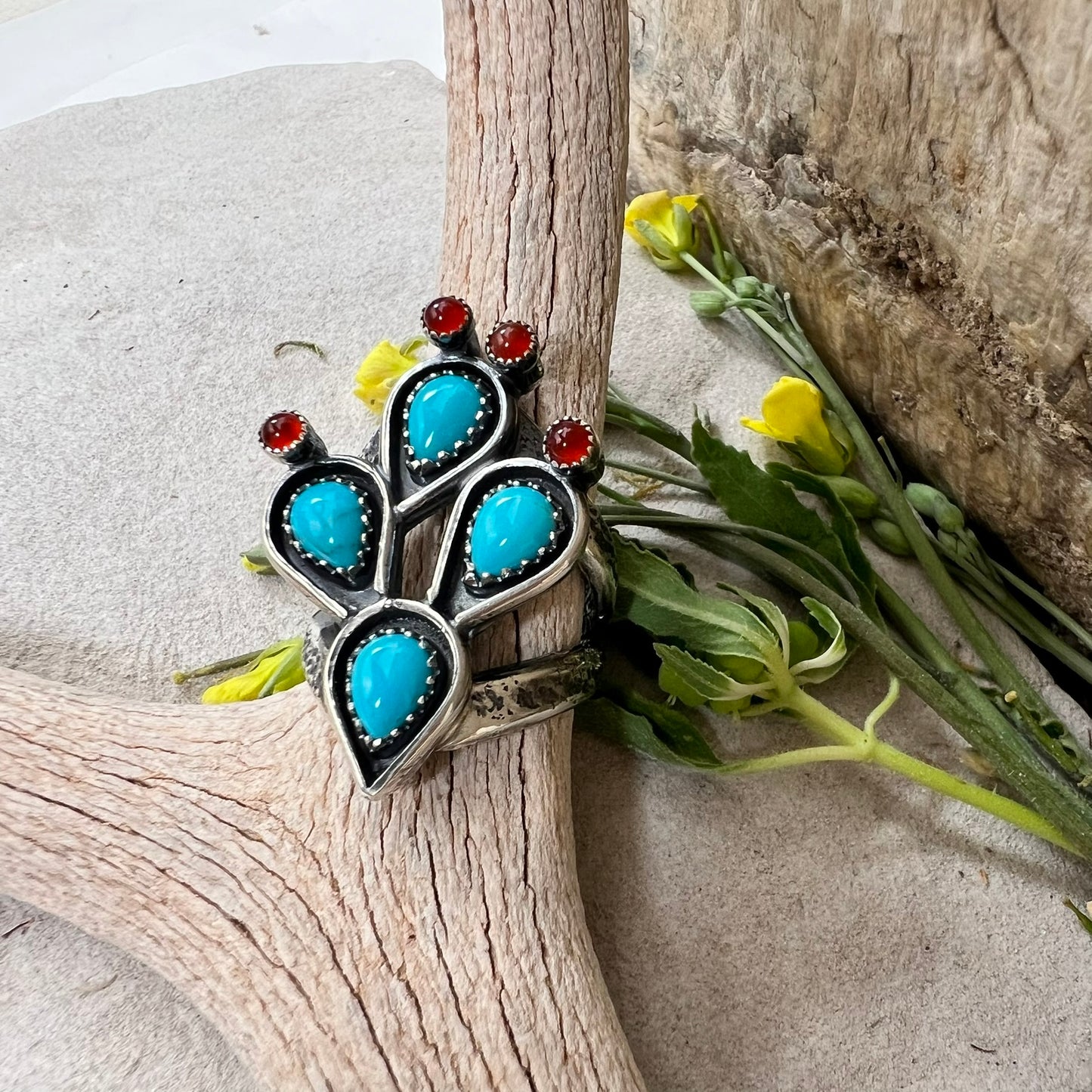 Turquoise Cactus Ring
