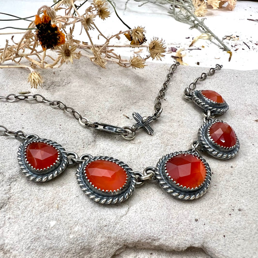 Linked Carnelian Necklace