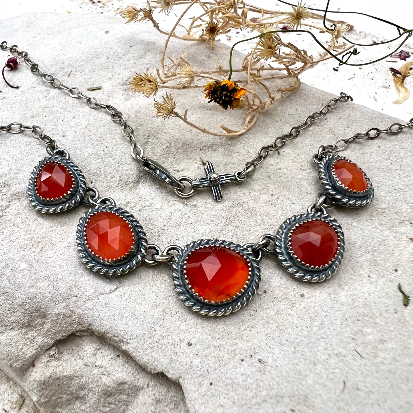 Linked Carnelian Necklace