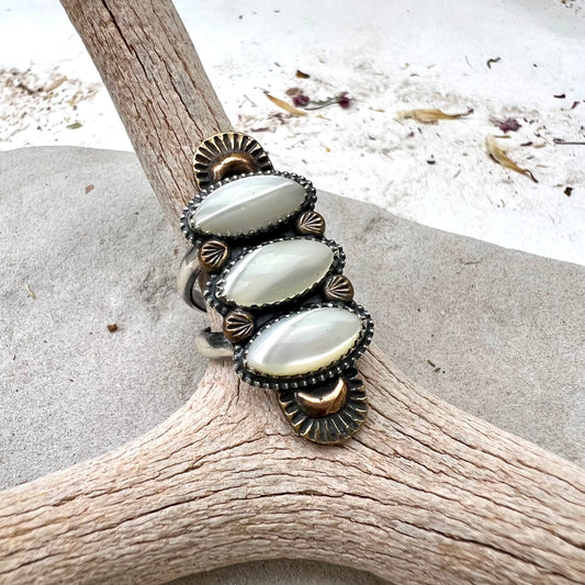 Triple Mother of Pearl Ring