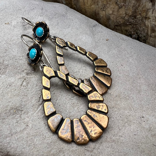 Petite Santa Fe Hoops - Bronze