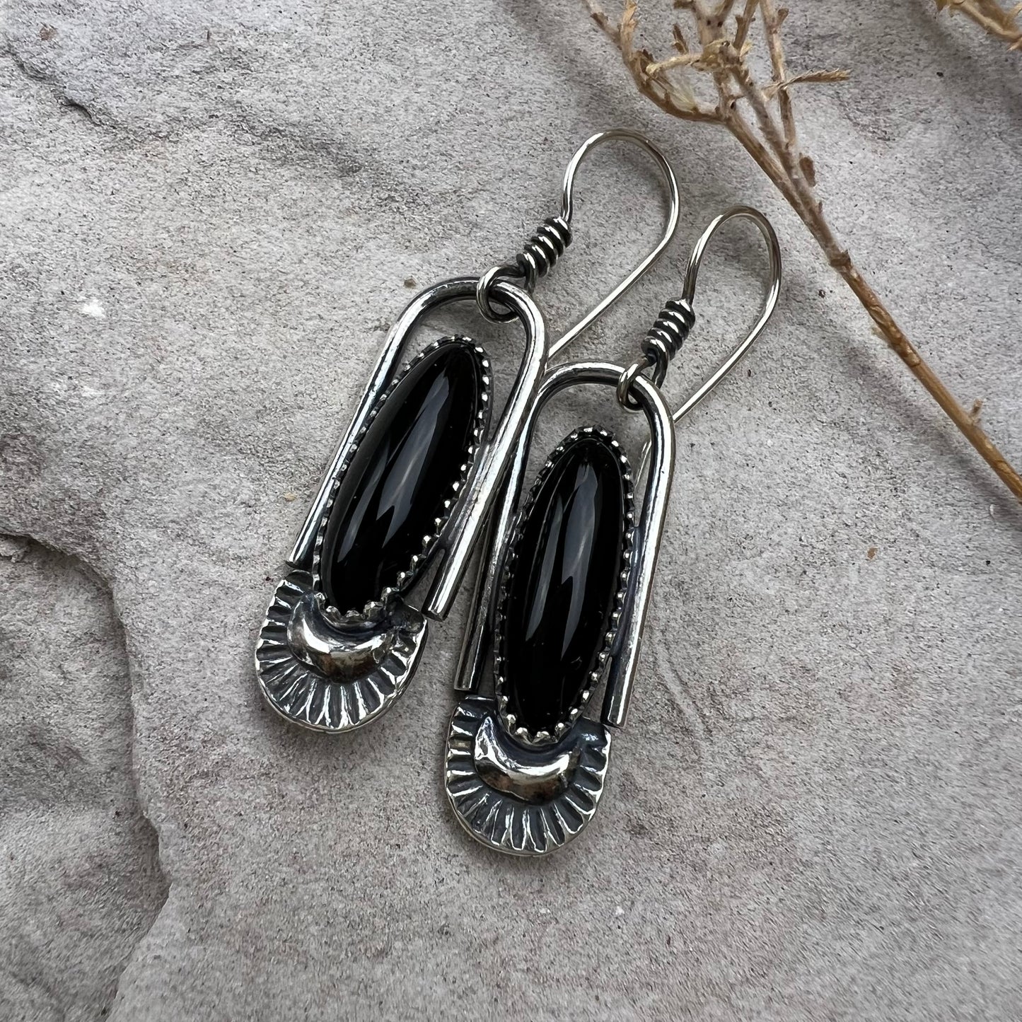 Black Onyx Drop Earrings