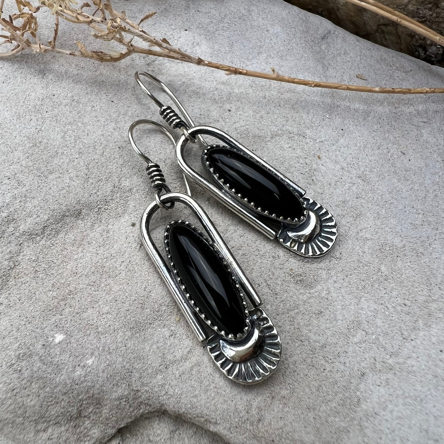 Black Onyx Drop Earrings