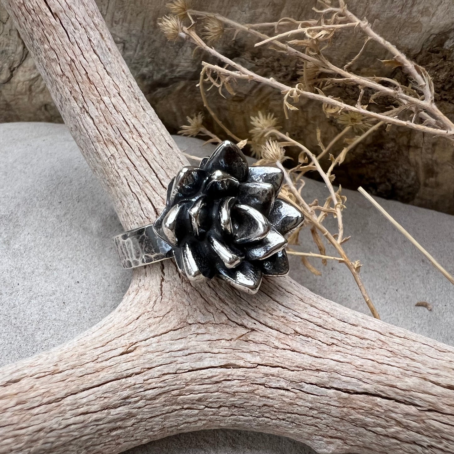 Sterling Silver Succulent Ring