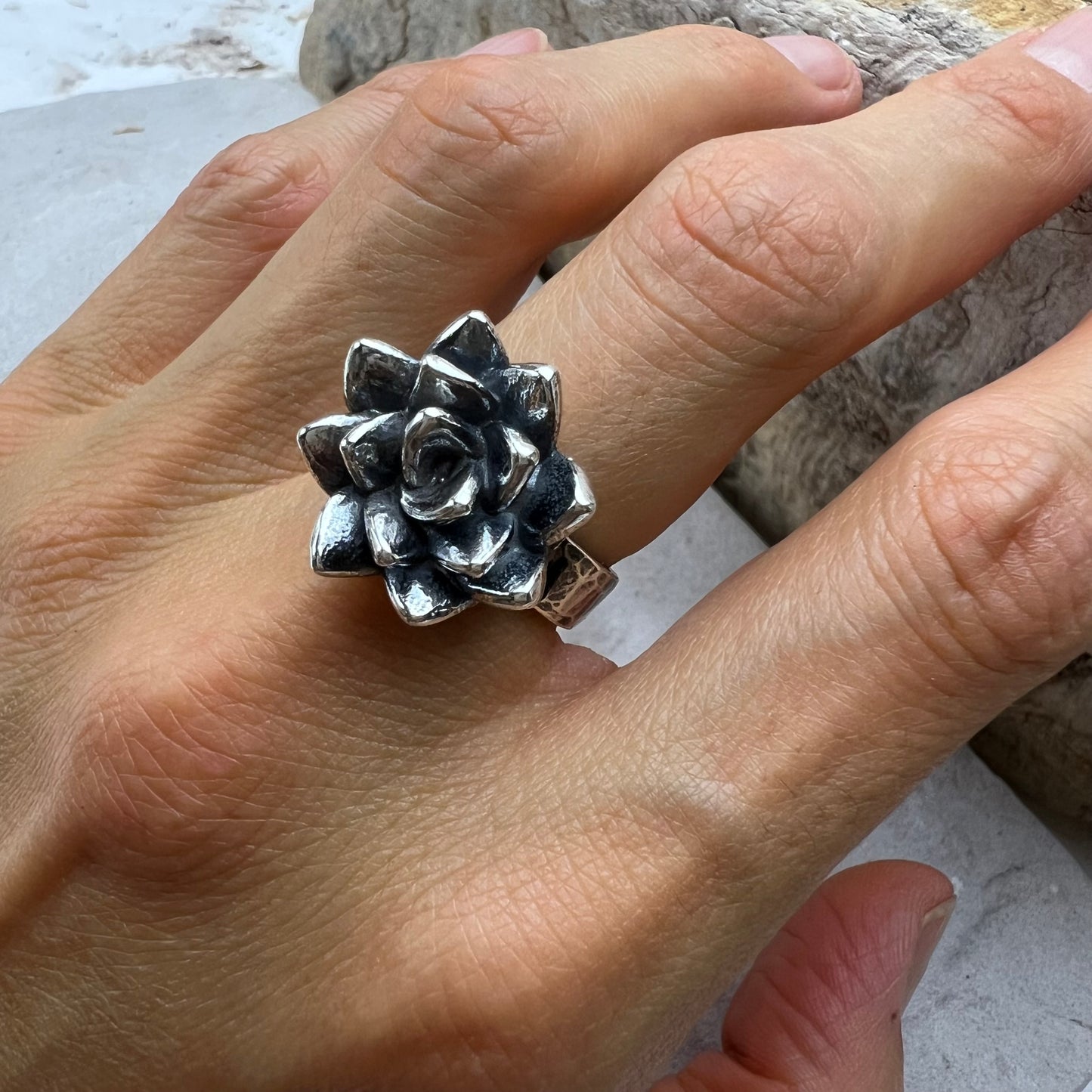 Sterling Silver Succulent Ring