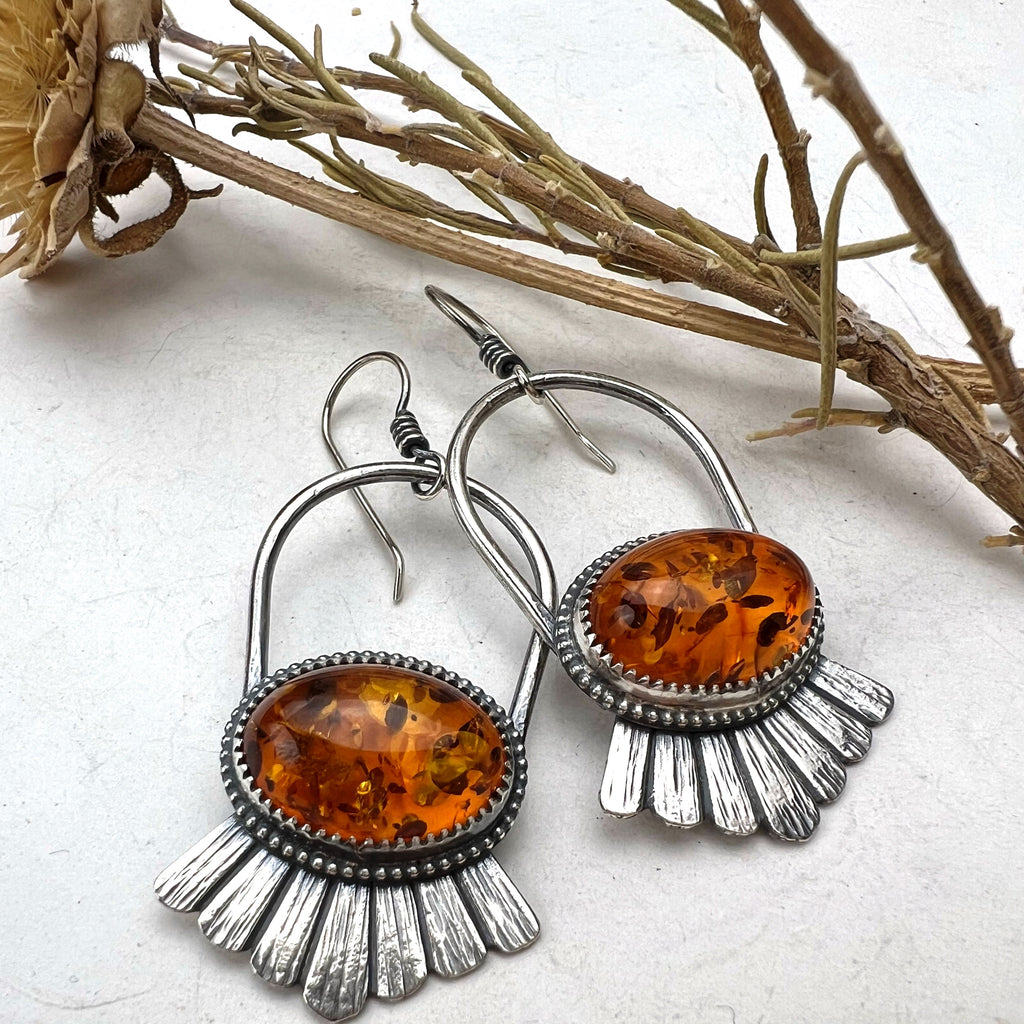 Amber Hoop Earrings Meltdown Studio Jewelry