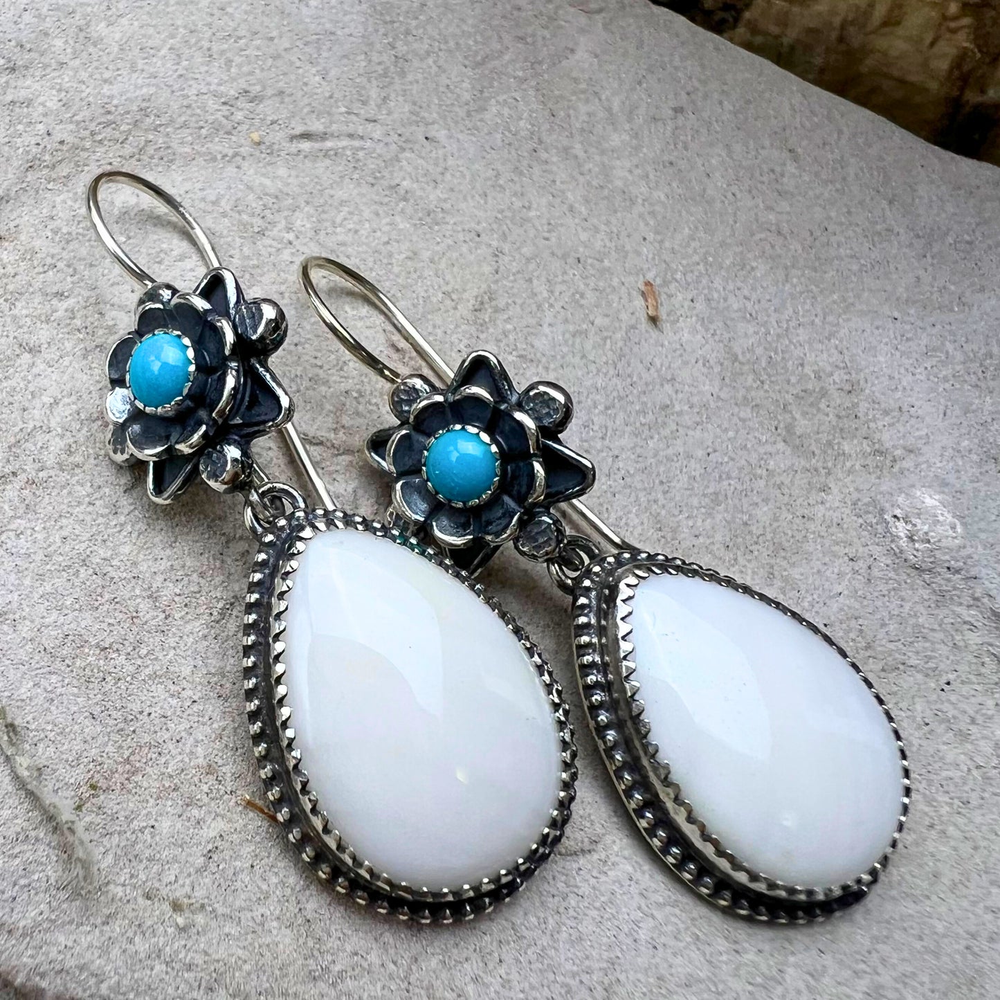 White Jasper Drop Earrings