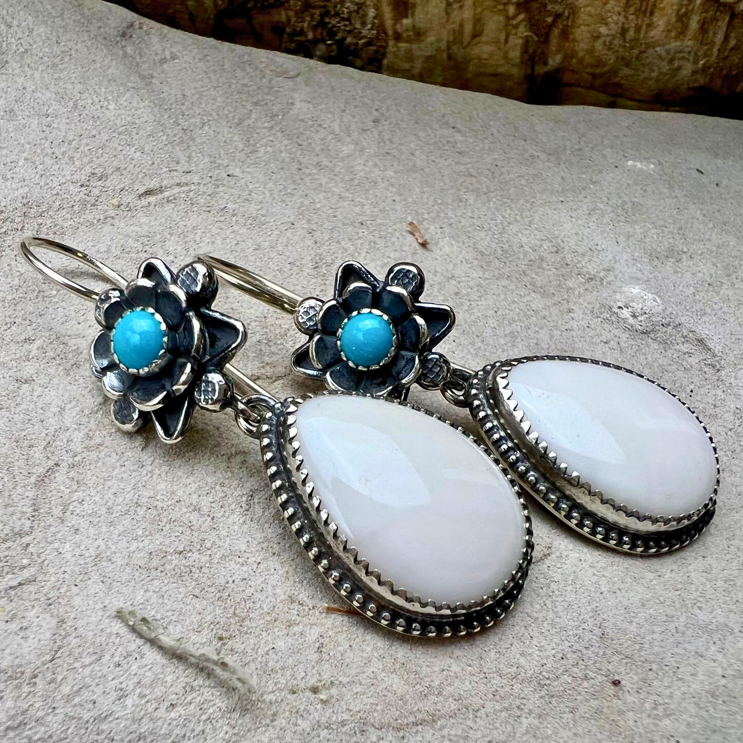 White Jasper Drop Earrings