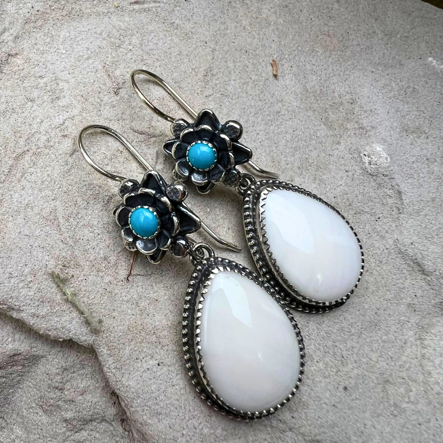 White Jasper Drop Earrings