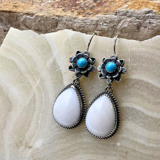 White Jasper Drop Earrings