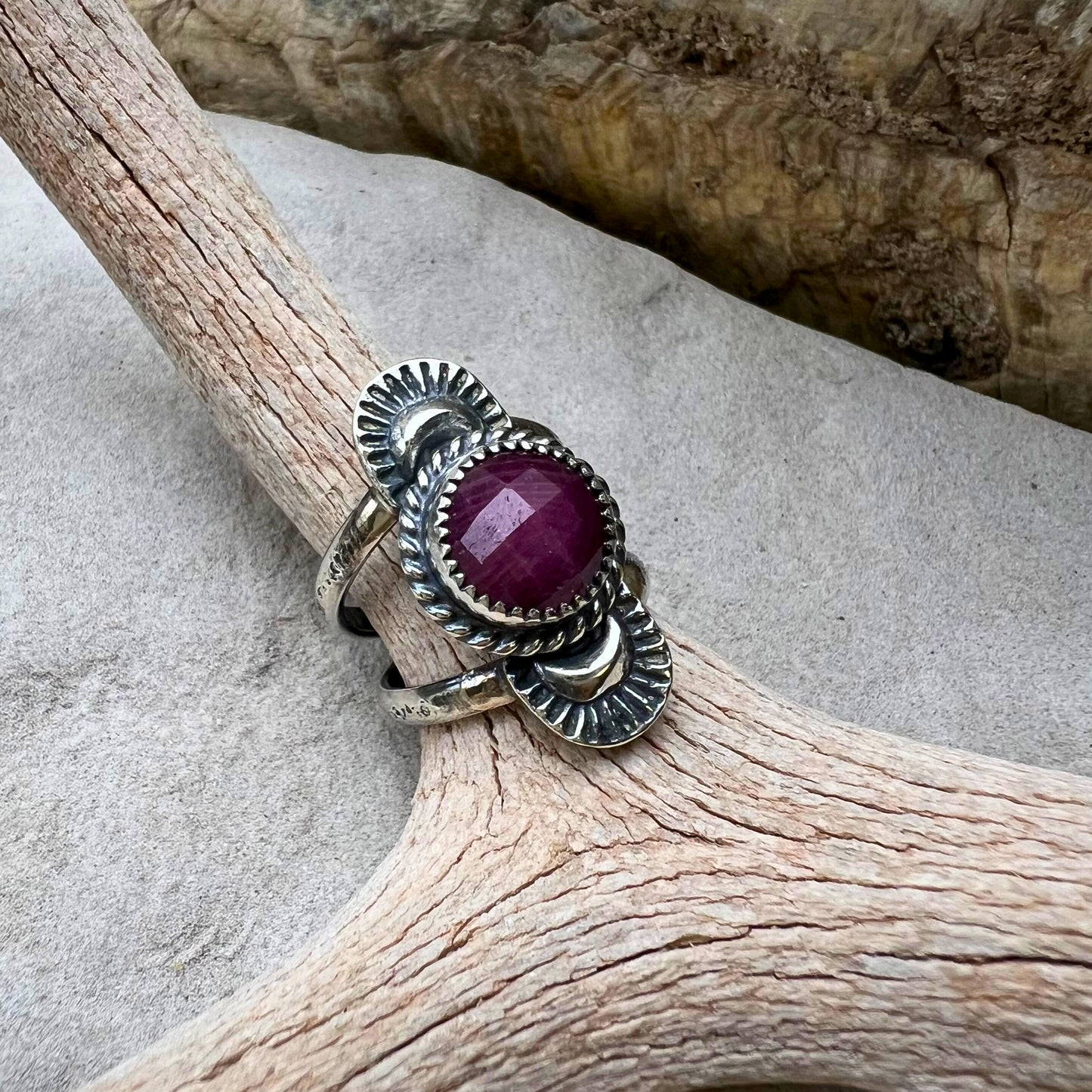 Rose Cut Ruby Ring