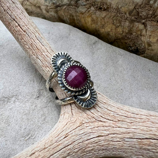 Rose Cut Ruby Ring