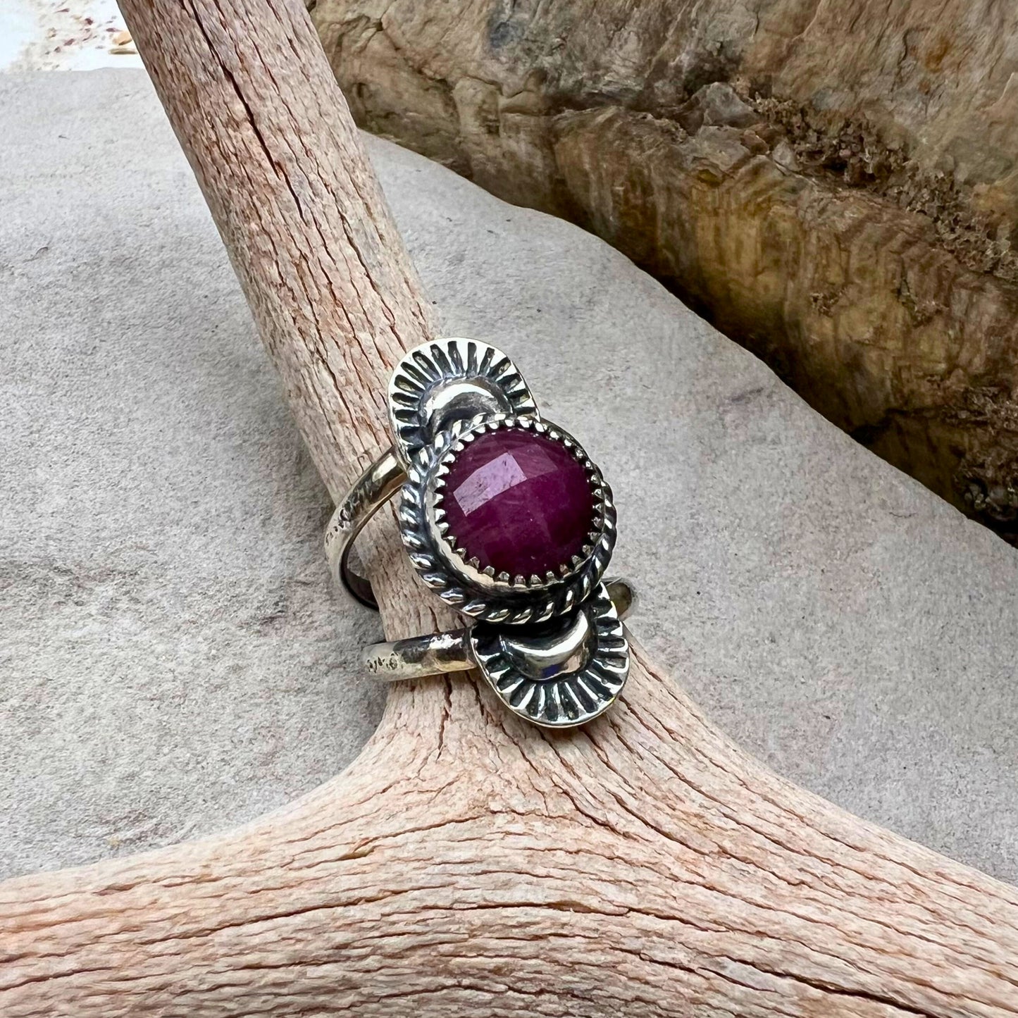 Rose Cut Ruby Ring